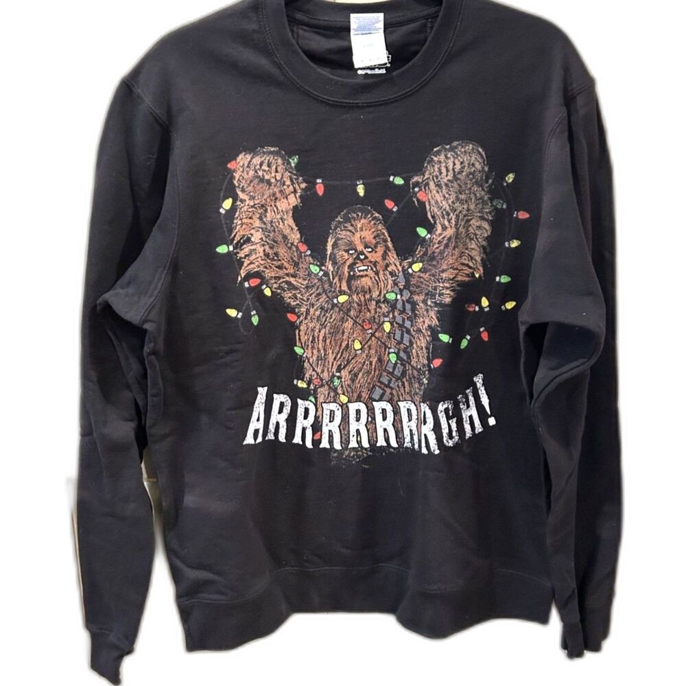 Star Wars Arrrgh! Chewie Tangled Lights Christmas Sweatshirt - Size M - NWOT